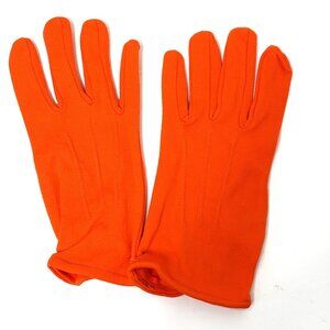 90's Vtg Orange Gloves Wrist length Adult Unisex  NWT NOS